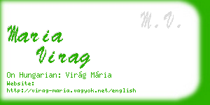maria virag business card